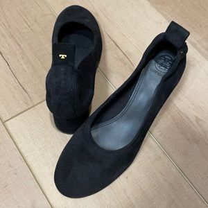 Tory Burch Black Suede Pumps, Size 10